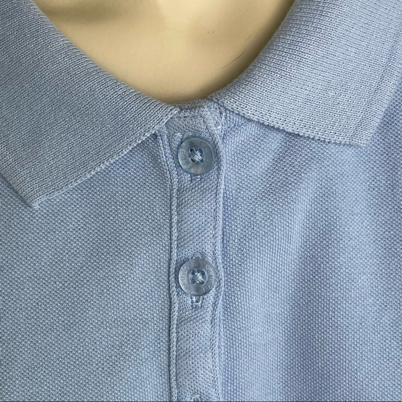 Kangol long sleeve crop polo in baby blue relaxed fit - Picture 4 of 10